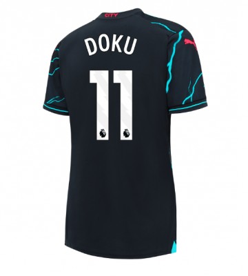 Manchester City Jeremy Doku #11 Replica Third Stadium Shirt for Women 2023-24 Short Sleeve